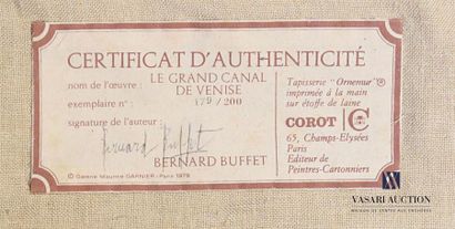 null Bernard BUFFET (1928-1999), d'après
Venise, le Grand Canal 
Tapisserie Corot...