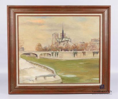 null GENTILS CAMBY Edouard (1892-1980)
Vue de Notre Dame de Paris
Huile sur toile
Signée...