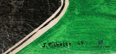 null PICHETTE James (1920-1996)
Composition abstraite
Gouache sur papier calque
Signée...