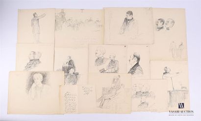 null BOUCHOR Joseph-Félix (1853-1937) 
Lot de douze dessins au crayon sur papier...