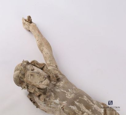 null Christ en bois sculpté
XVIIIème siècle
(manque un bras, trace de polychromie,...