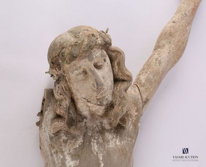 null Christ en bois sculpté
XVIIIème siècle
(manque un bras, trace de polychromie,...
