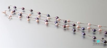 null Paire de sautoirs en perles sur cordon.
Long. : 41 cm 