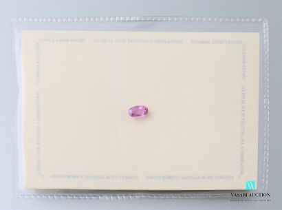 null Pink sapphire of oval size calibrating 1.10 carats. Sealed plastic certificate...
