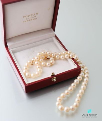 null Collier de perles de culture choker (diamètre entre 7 et 7,3 mm), fermoir barillet...