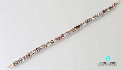 null Bracelet in silver 925 thousandths decorated with multicoloured tourmalines,...