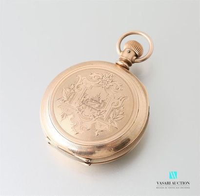 null Gilded metal pocket watch, the enamelled dial marked Elgin Natt Watch Co features...