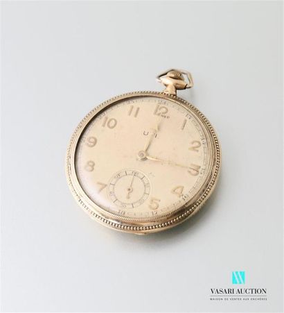 null Gold and silver pocket watch, champagne-bottomed dial with Arabic numerals for...