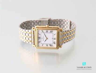 null Michel Herbelin steel and gilded metal watch, rectangular dial with Roman numerals...