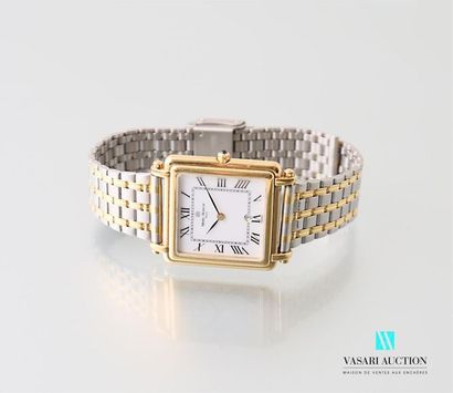 null Michel Herbelin steel and gilded metal watch, rectangular dial with Roman numerals...