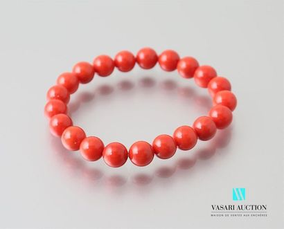 null Bracelet of round bamboo coral pearls