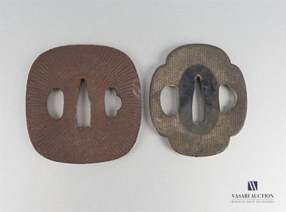 null Set of two tsubas: the first in quadrangular iron with radiant striations (6.5...