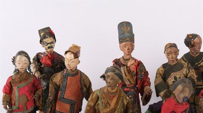 null CHINA
Set of twelve boiled cardboard characters depicting characters in traditional
19th...