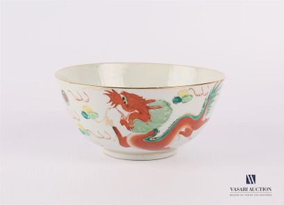 null CHINA
Polychrome enamelled porcelain bowl with golden highlights called Wucai...