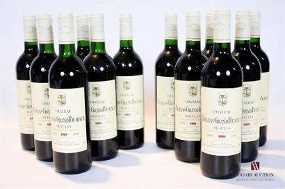 null 12 bottles of BRANAS GRAND POUJEAUX Moulis1998And
 impeccable. N: 9 mid-neck,...