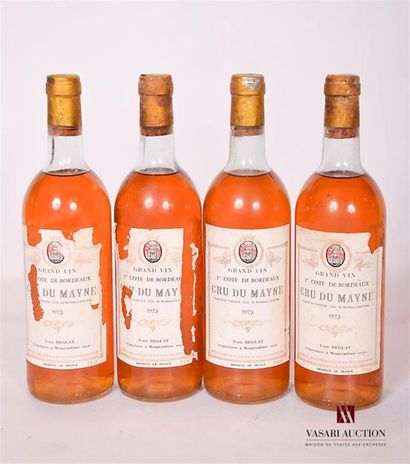 null 4 bottlesCRU DU MAYNE 1st Côtes de Bordeaux1973And
 a little stained (1 a little...