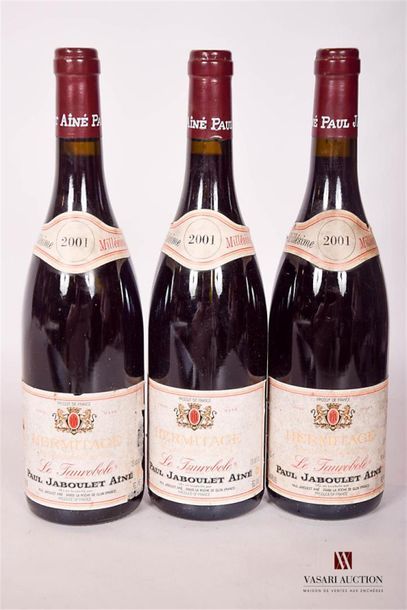 null 3 BottlesHERMITAGE "Le Taurobole" put P. Jaboulet Ainé2001Et
. stained and faded....