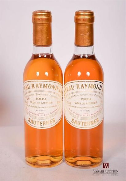 null 2 Demies	Château RAYMOND LAFON	Sauternes	1989
	Et.: 1 à peine tachée, 1 tachée....