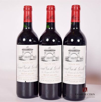 null 3 bouteilles	Château LÉOVILLE LAS CASES	St Julien GCC	1993
	Et.: 2 impeccables...