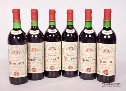 null 6 bottlesDOMAIN DU REMPARTPomerol1983And
: 4 stained, 2 more stained (some small...