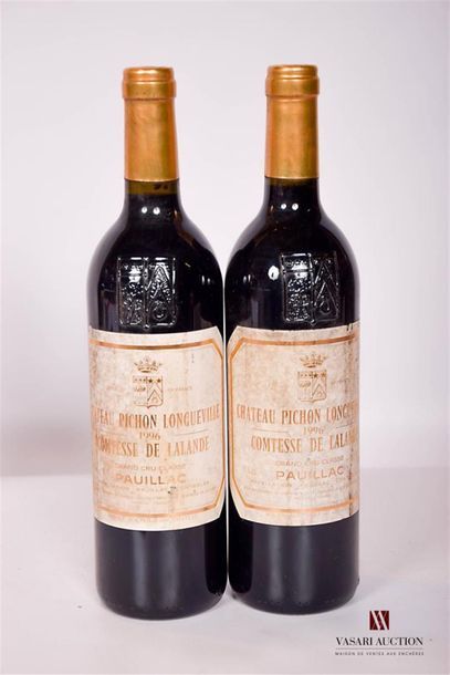 null 2 bottlesChâteau PICHON LALANDEPauillac GCC1996Et
. withered and stained. N:...