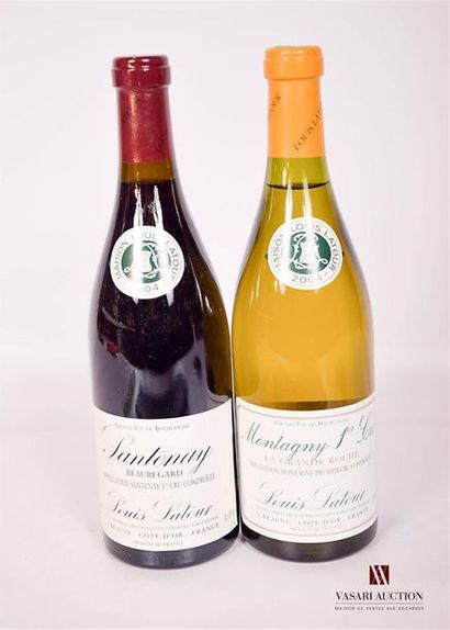 null Set of 2 bottles put L. Latour including:
 1 bottleSANTENAY 1er Cru "Beauregard"2004
1...