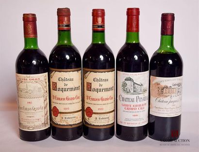 null Set of 5 bottles including:
 2 bottlesChâteau DE ROQUEMONTSt Emilion GC1985
1...