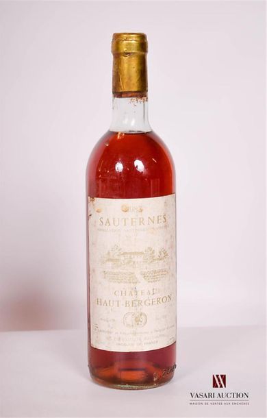 null 1 bouteille	Château HAUT BERGERON	Sauternes	1983
	Et. fanée, tachée et usée...