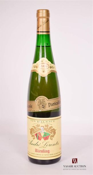 null 1 bottleRIESLING "Cuvée Particulière" put André Lorentz1999Et
. slightly stained...