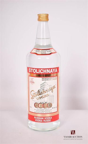 null 1 bouteille	Vodka STOLICHNAYA (Russie)		
	1,14L - 40°. Et. excellente. N : 4...