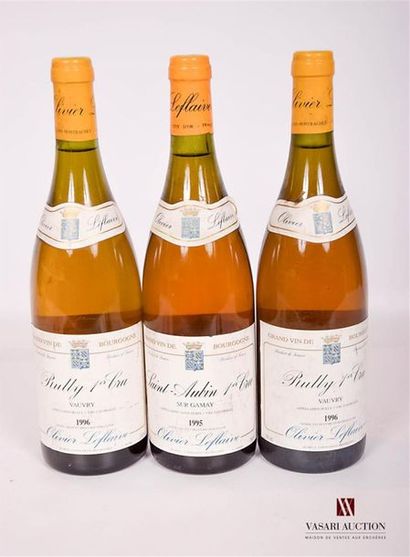 null Set of 3 bottles for O. Leflaive comprising:
 2 bottlesRULLY 1er Cru Vauvry1996
1...