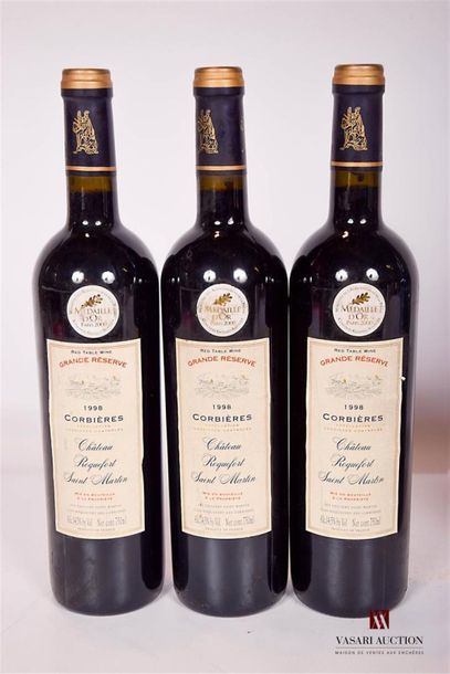null 5 bouteilles	CORBIÈRES Cuvée n°3 de Castelmaure nég.		1999
	Et. un peu usées....