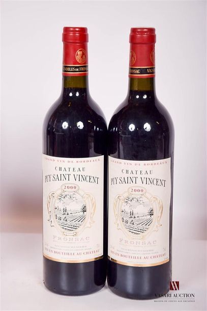 null 2 bouteilles	Château PUY SAINT VINCENT	Fronsac	2000
	Et. à peine tachées. N...