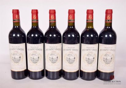 null 6 bouteilles	Château PUY SAINT VINCENT	Fronsac	2000
	Et. à peine tachées. N...