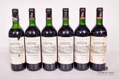 null 6 bottlesChâteau TOUR BICHEAUGraves1988And
 stained, more or less torn. N: 5...