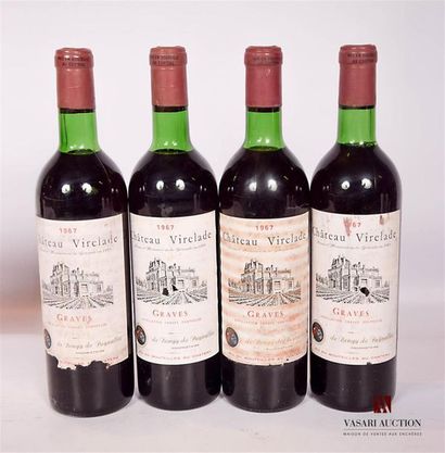 null 4 bouteilles	Château VIRELADE	Graves	1967
	Et.: 2 un peu tachées, 2 plus tachées...