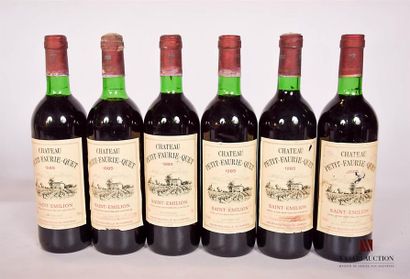 null 6 bottlesChâteau PETIT-FAURIE-QUETSt Emilion1985And
 a little stained (3 used)....