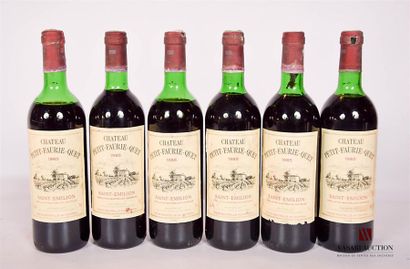 null 6 bottlesChâteau PETIT-FAURIE-QUETSt Emilion1985And
 a little stained (1 torn...