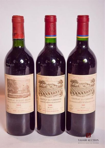 null Set of 3 bottles including:
 1 bottleChâteau DUHART MILONPauillac GCC1984
2...