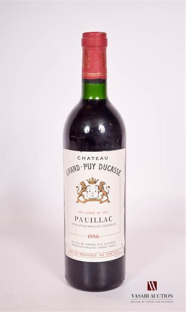 null 1 bouteille	Château GRAND PUY DUCASSE	Pauillac CC	1986
	Et. un peu tachée (1...