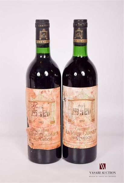 null 2 bottlesChâteau LA TOUR CARNETHaut Médoc GCC1982Et
. withered, very stained...