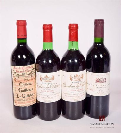 null Set of 4 bottles including:
 1 bottleChâteau LA TOUR CARNETHaut Médoc GCC1988
1...