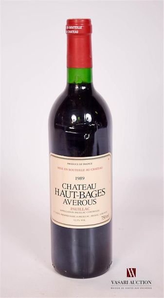 null 1 bottleChâteau HAUT BAGES AVEROUSPauillac1989And
 barely stained. N: low n...