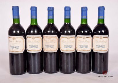 null 6 bottlesCÔTES DE BOURG bet Pierre Chanau neg.1993And
: 4 slightly stained,...