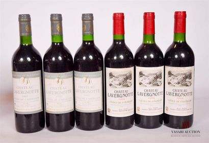 null 6 bouteilles	Château LAVERGNOTTE	Côtes de Castillon	
	3 blles de 1994, 3 blles...
