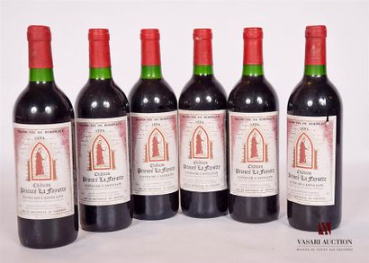 null 6 bottlesChâteau PRIEURÉ LA FAYOTTECôtes de Castillon1994Spotted
 (1 scratch)....