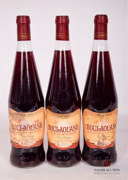 null 3 bottlesBOULAOUANE red (Morocco) put coopNMEt
. stained. N: 2 cm.
