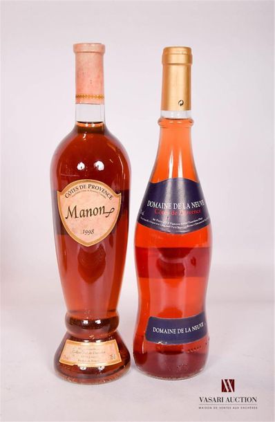 null Set of 2 bottles of rosé including:
 1 bottle PROVENCE COASTS Domaine de la...