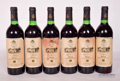 null 6 bottlesRIOJA Bodegas Muriel "Reserva"1985And
: 5 barely stained, 1 stained....