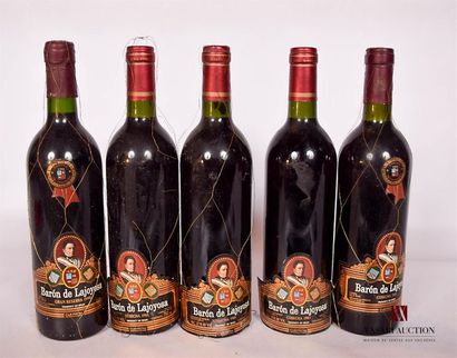 null 5 bottlesCARINENA Baron de Lajoyosa Bodegas Ignacio Marin1
 bottle from 1990,...